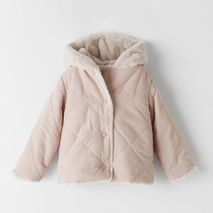 NWT Zara 18-24m faux fur wrap pink coat